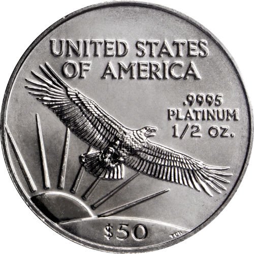 1/2 oz American Platinum Eagle Coin (Random Year, BU) - Image 2