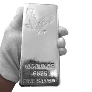 100 oz Eagle Cast Silver Bar For Sale (New, .9999)