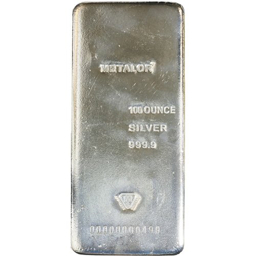 100 oz Metalor Silver Bar For Sale (New) - Image 2