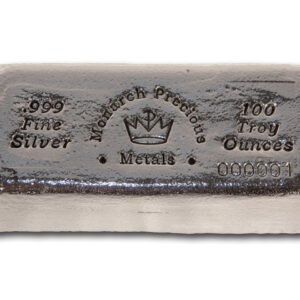 100 oz Monarch Hand Poured Stacker Silver Bar (New)