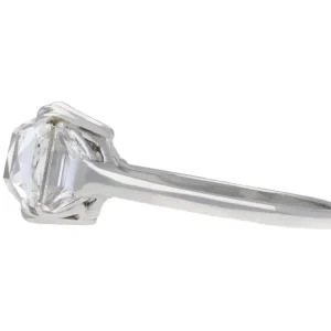 1930s English Art Deco old mine diamond solitaire ring