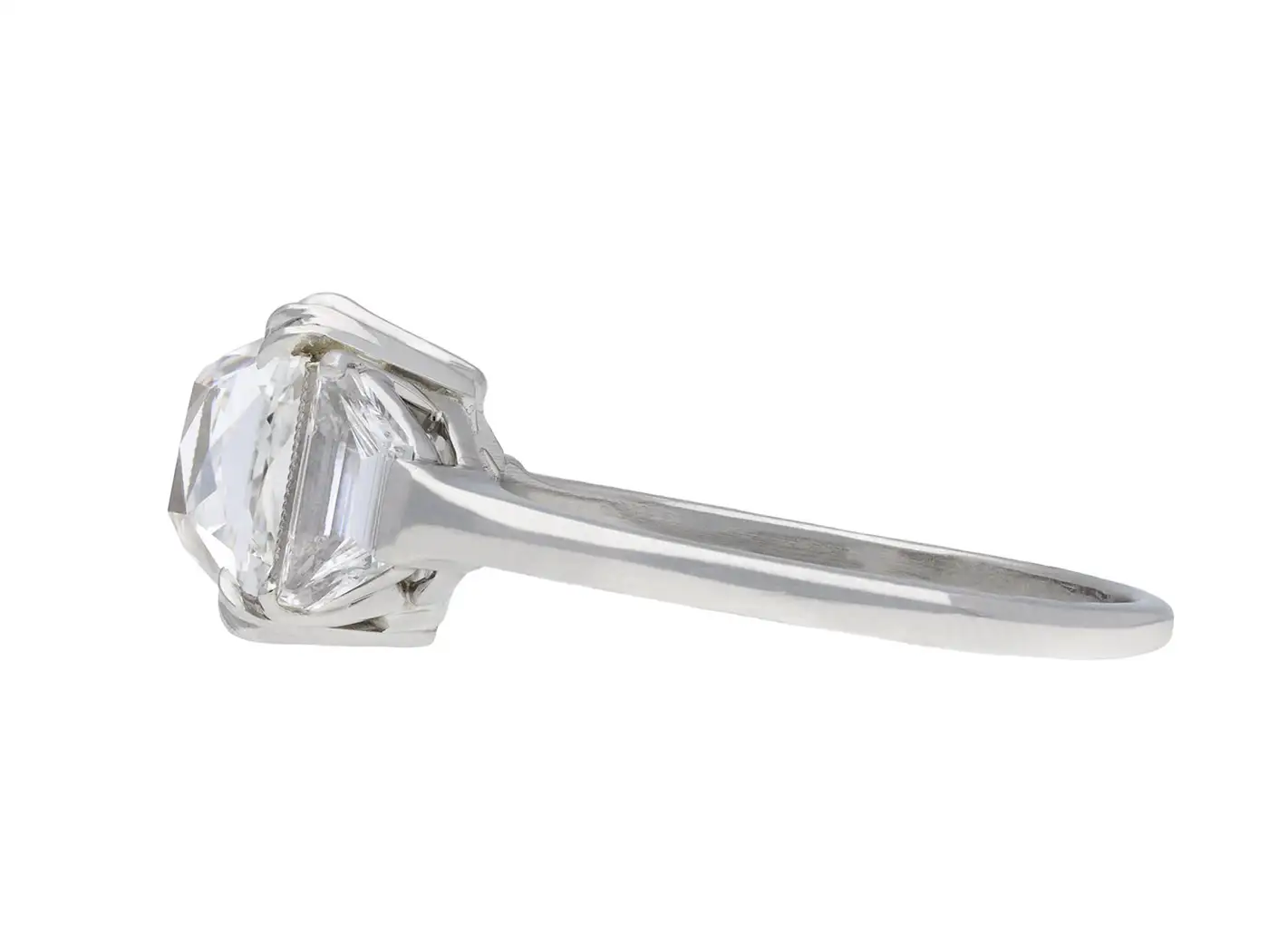 1930s English Art Deco old mine diamond solitaire ring - Image 2
