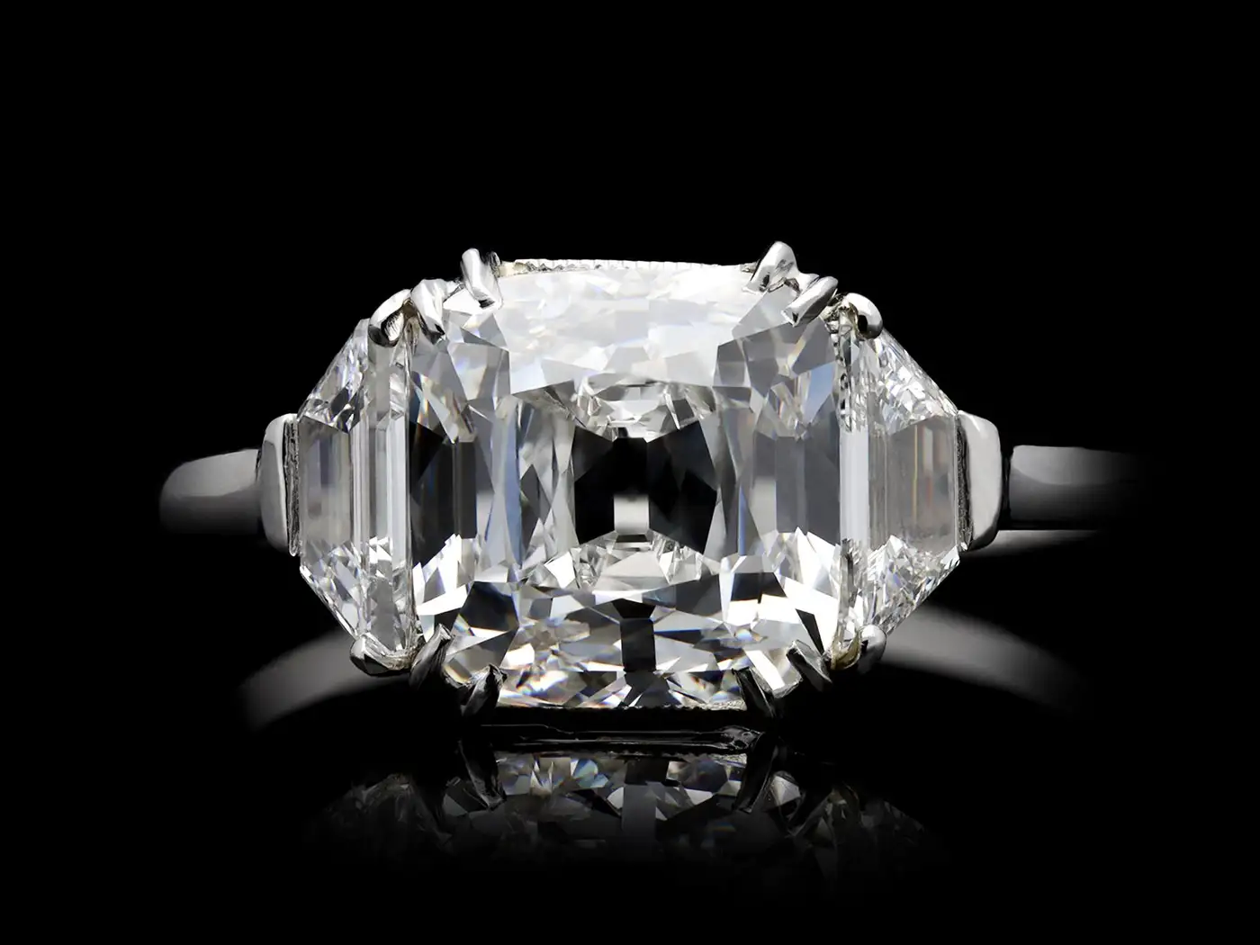 1930s English Art Deco old mine diamond solitaire ring - Image 5