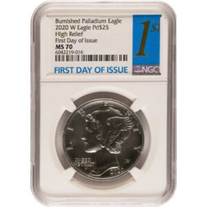 2020-W 1 oz Burnished American Palladium Eagle Coin NGC MS70 FDOI