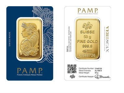 50 Gram PAMP Suisse Fortuna Veriscan Gold Bar (New, w/ Assay) - Image 2