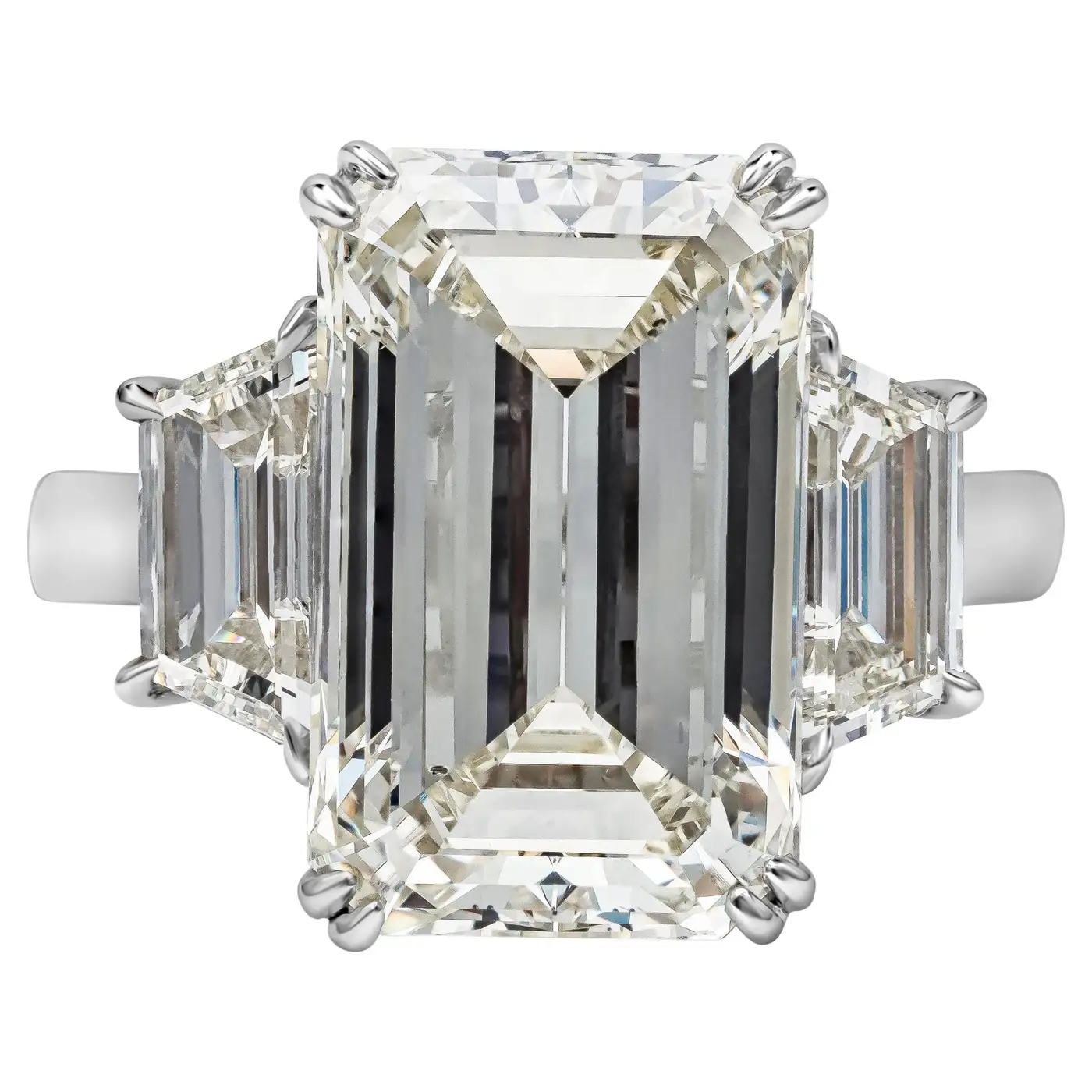 8.96 Carat Emerald Cut Diamond Three-Stone Engagement Ring GIA Certified - Image 2