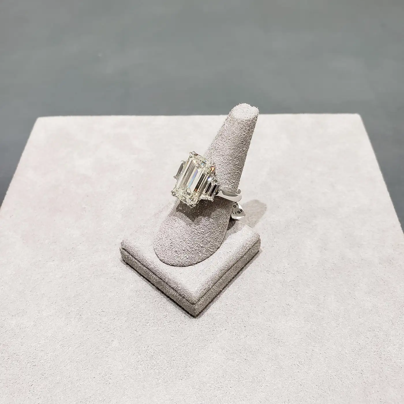 8.96 Carat Emerald Cut Diamond Three-Stone Engagement Ring GIA Certified - Image 4