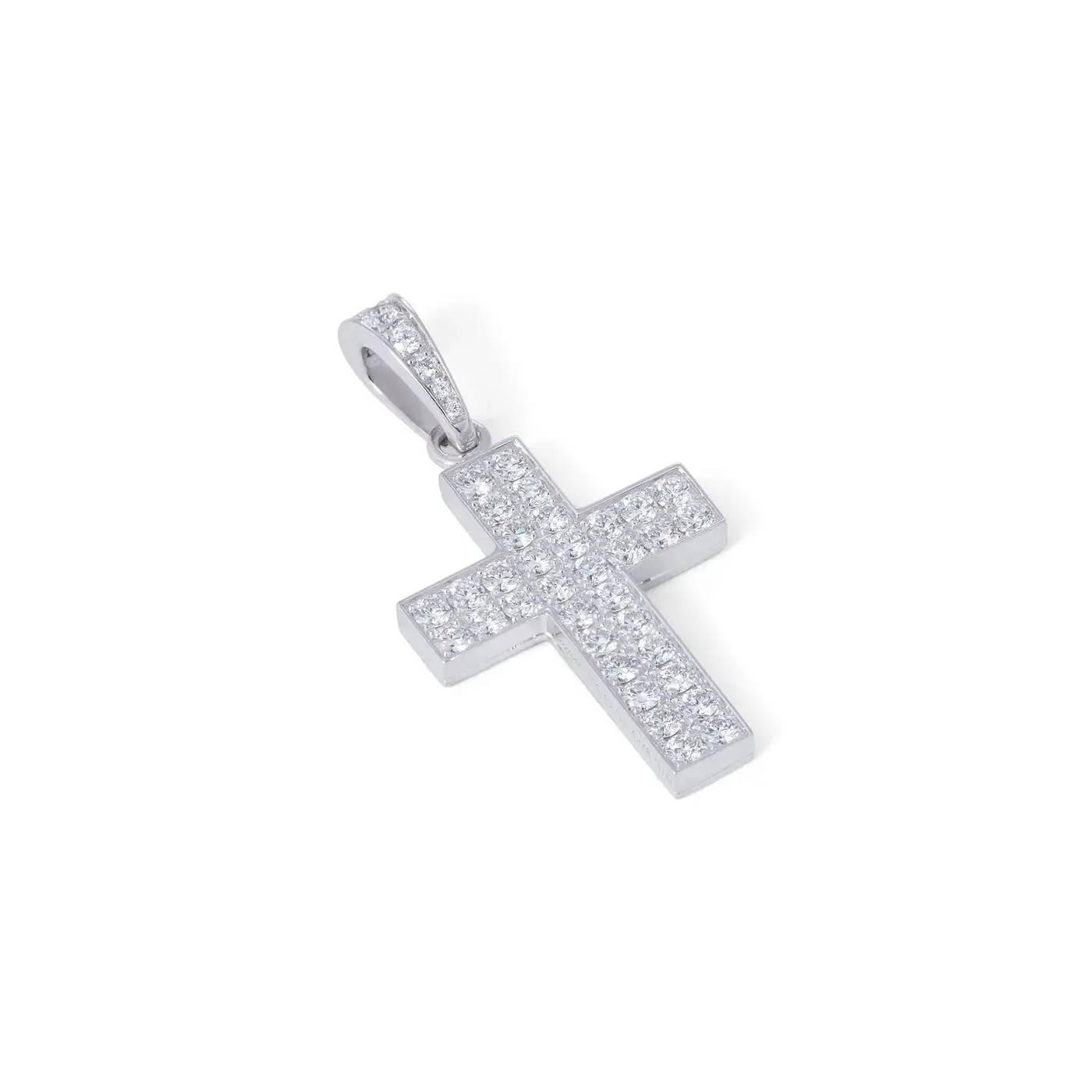 Cartier White Gold Diamond Cross Pendant - Image 2