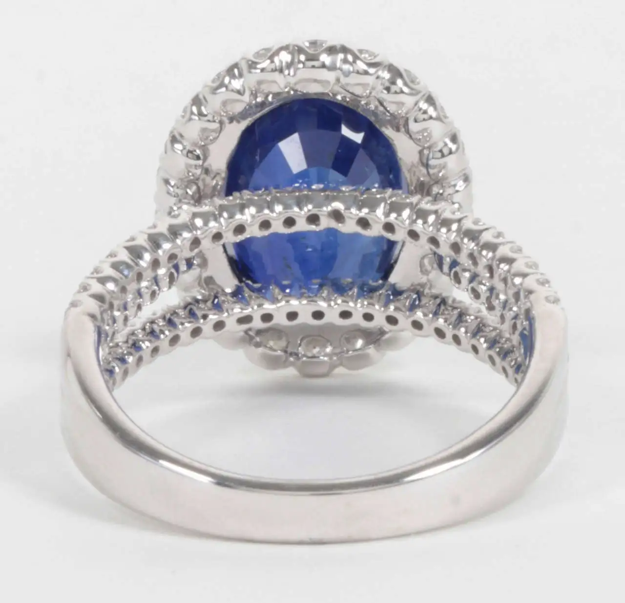 Certified Royal Blue Sapphire Diamond Ring - Image 4