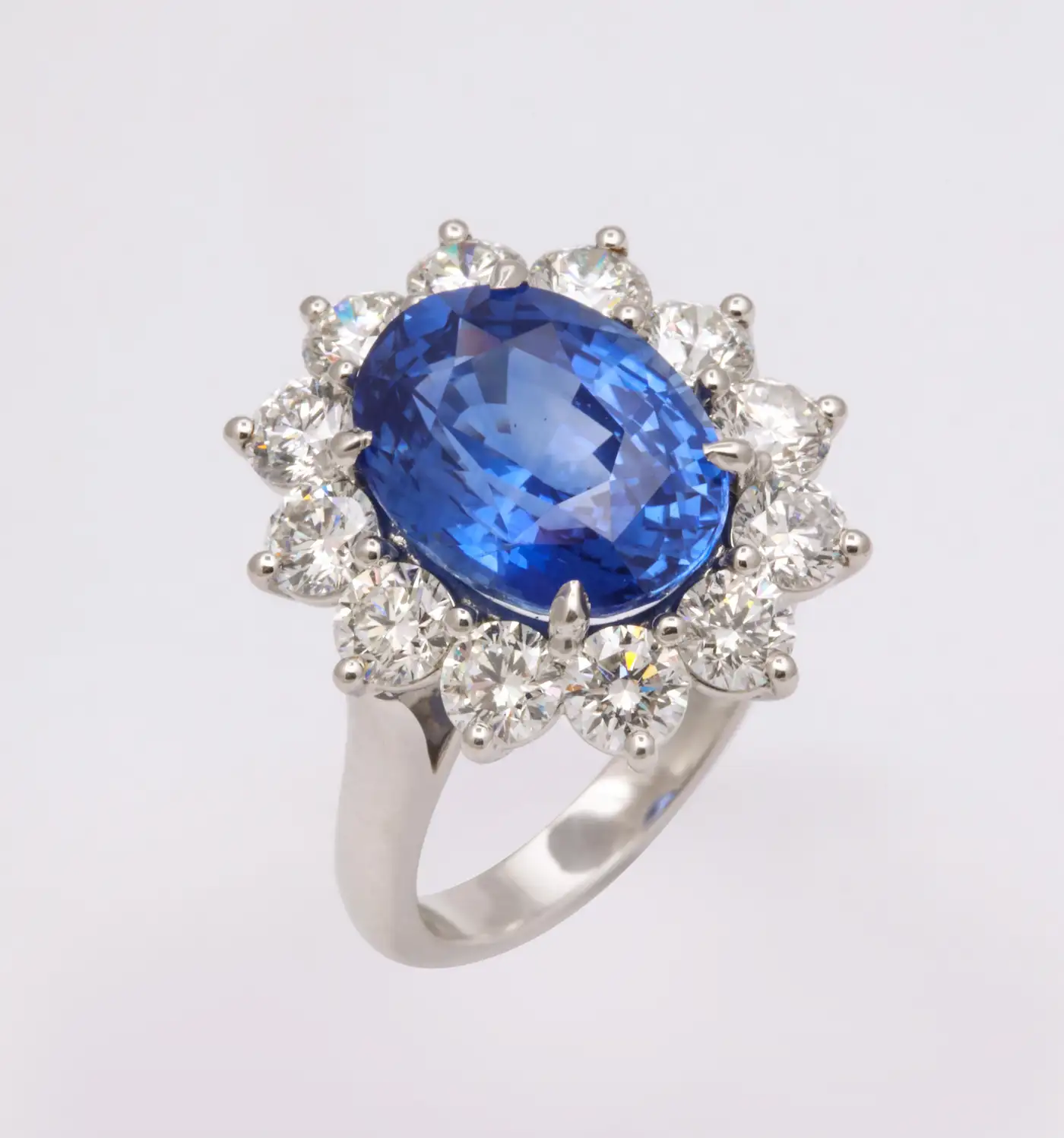 Ceylon Blue Sapphire and Diamond Ring