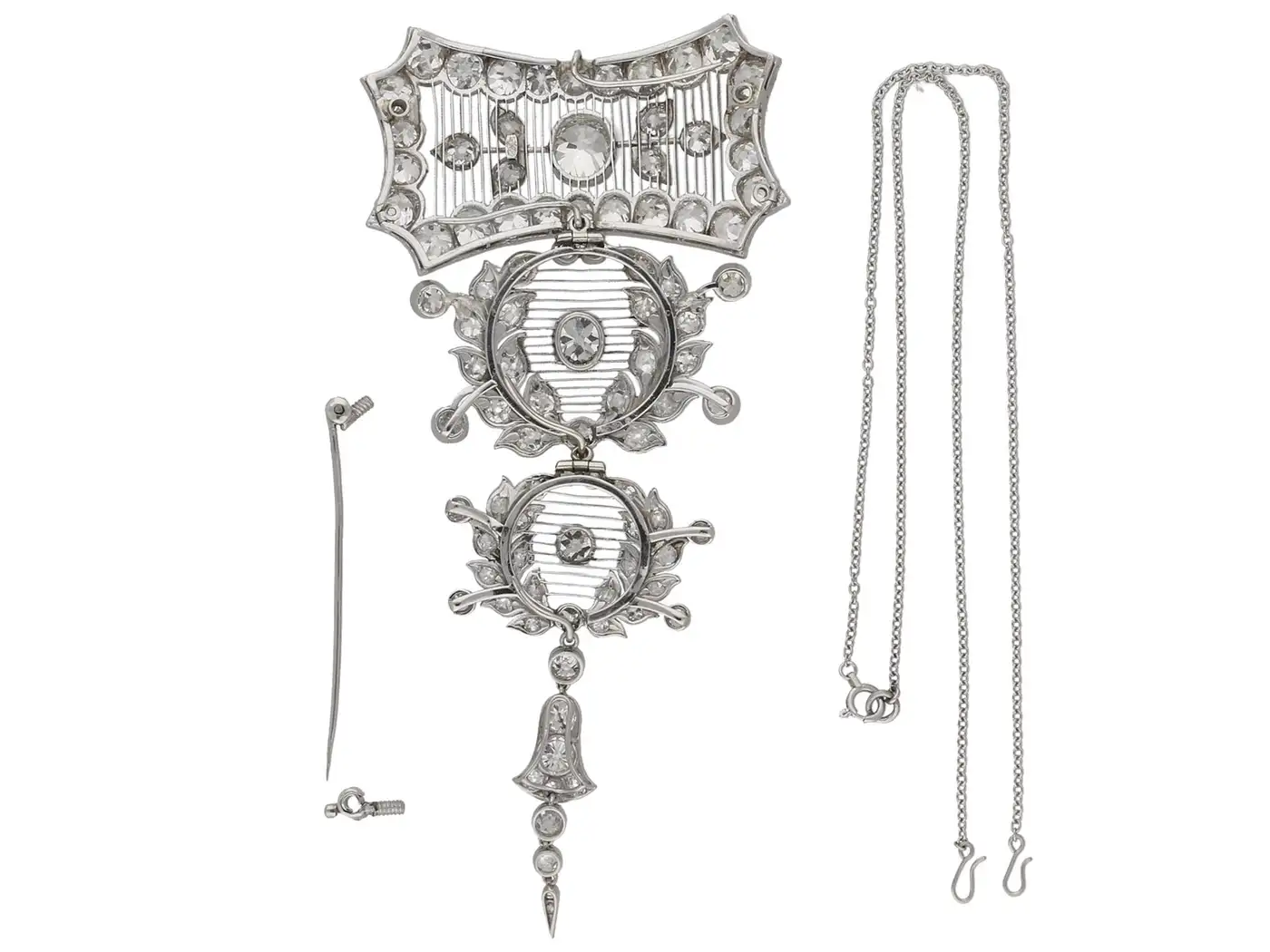 Child & Child Rare Magnificent Diamond Platinum Pendant Brooch, circa 1900 - Image 4