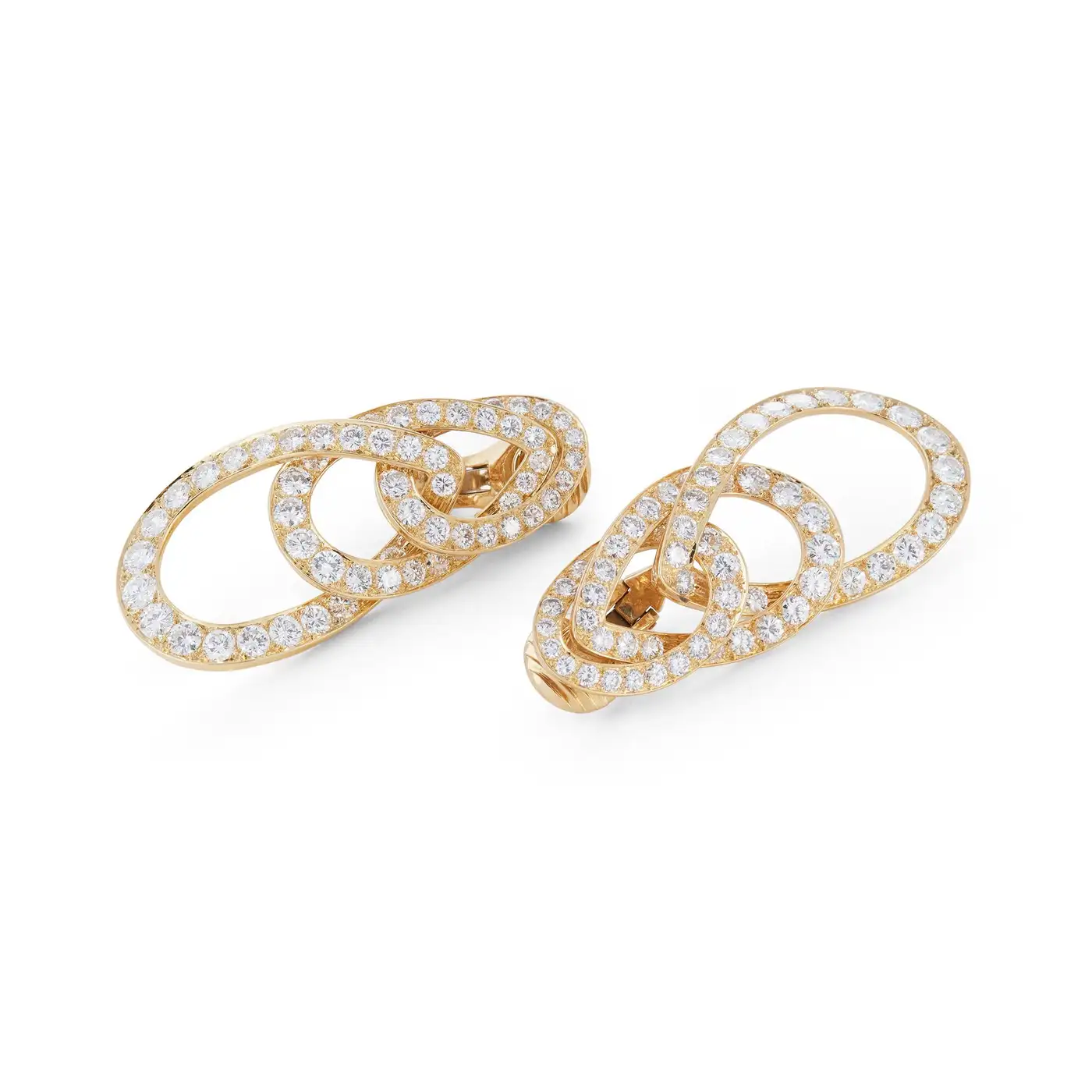 David Webb Gold and Diamond Ear Clips - Image 4