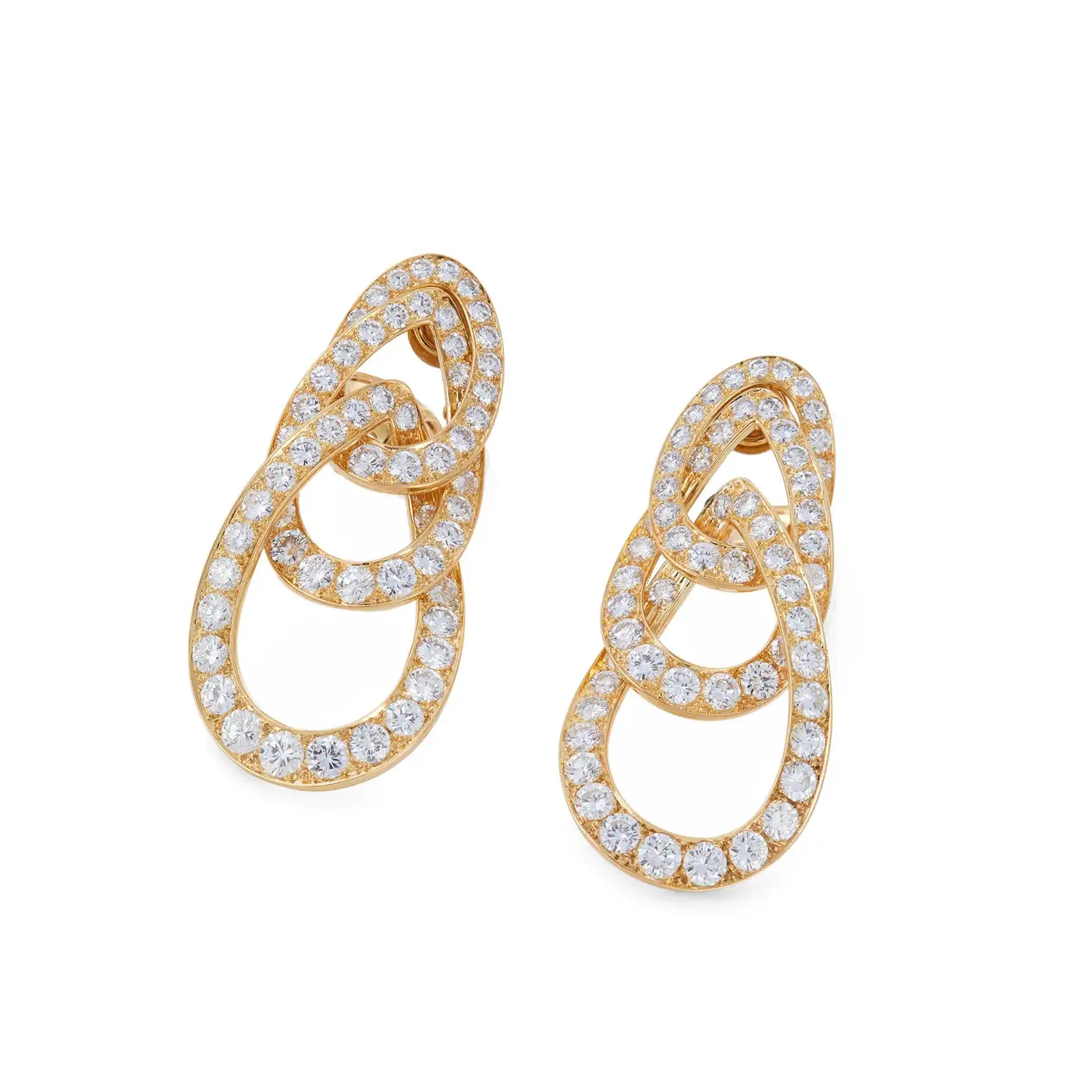 David Webb Gold and Diamond Ear Clips - Image 2