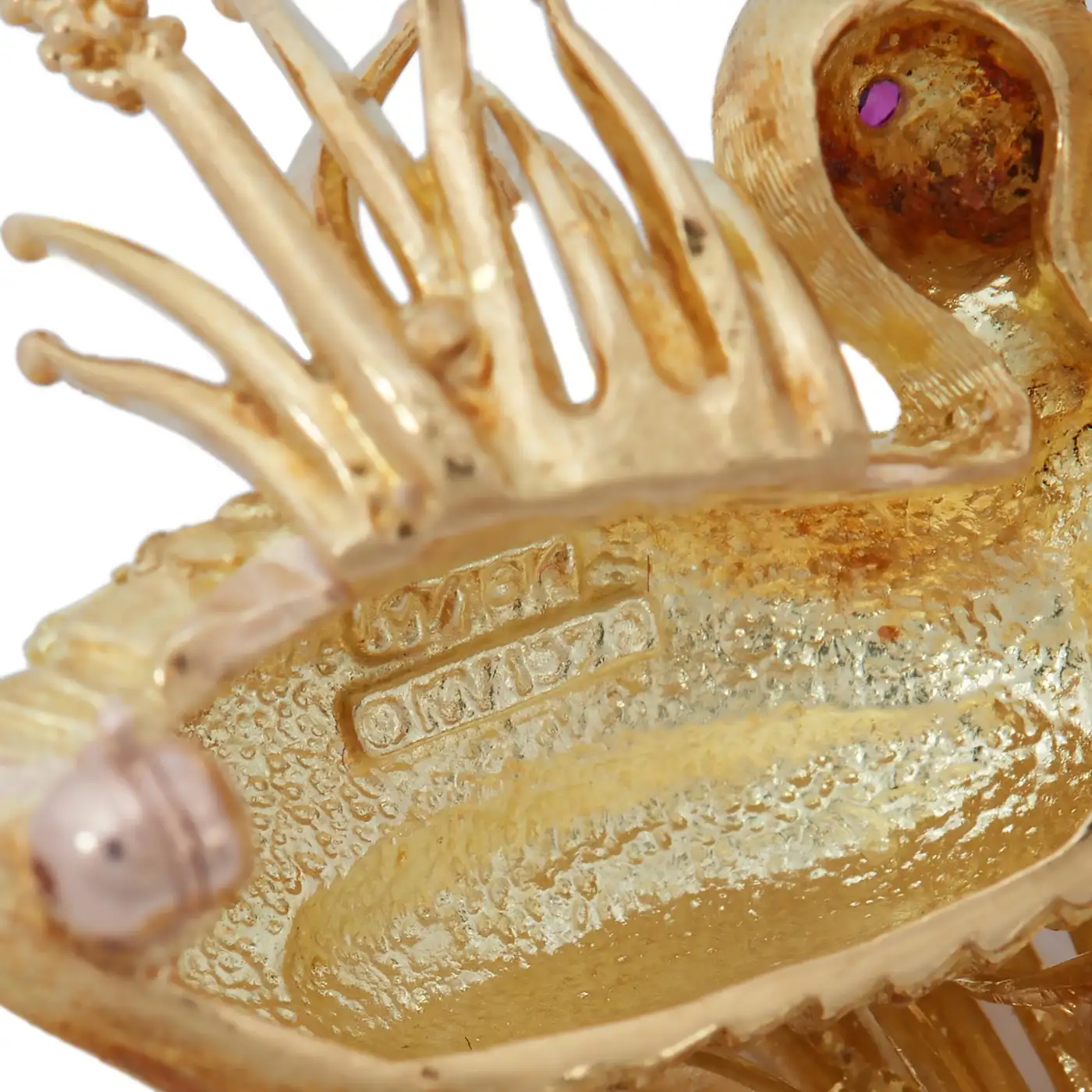 Kurt Wayne Gold and Ruby Sitting Ducks Brooch - Image 4