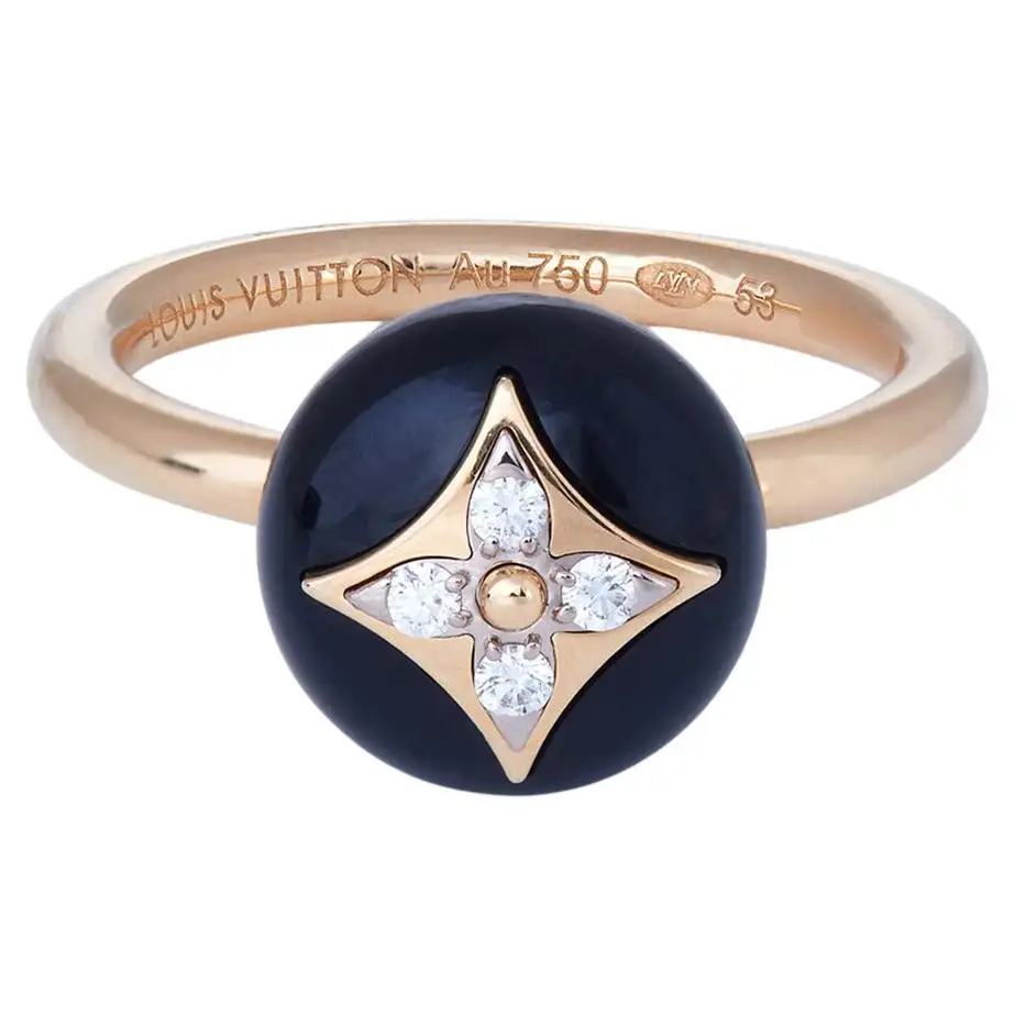 Louis Vuitton B Blossom Onyx and Diamond Ring - Image 3