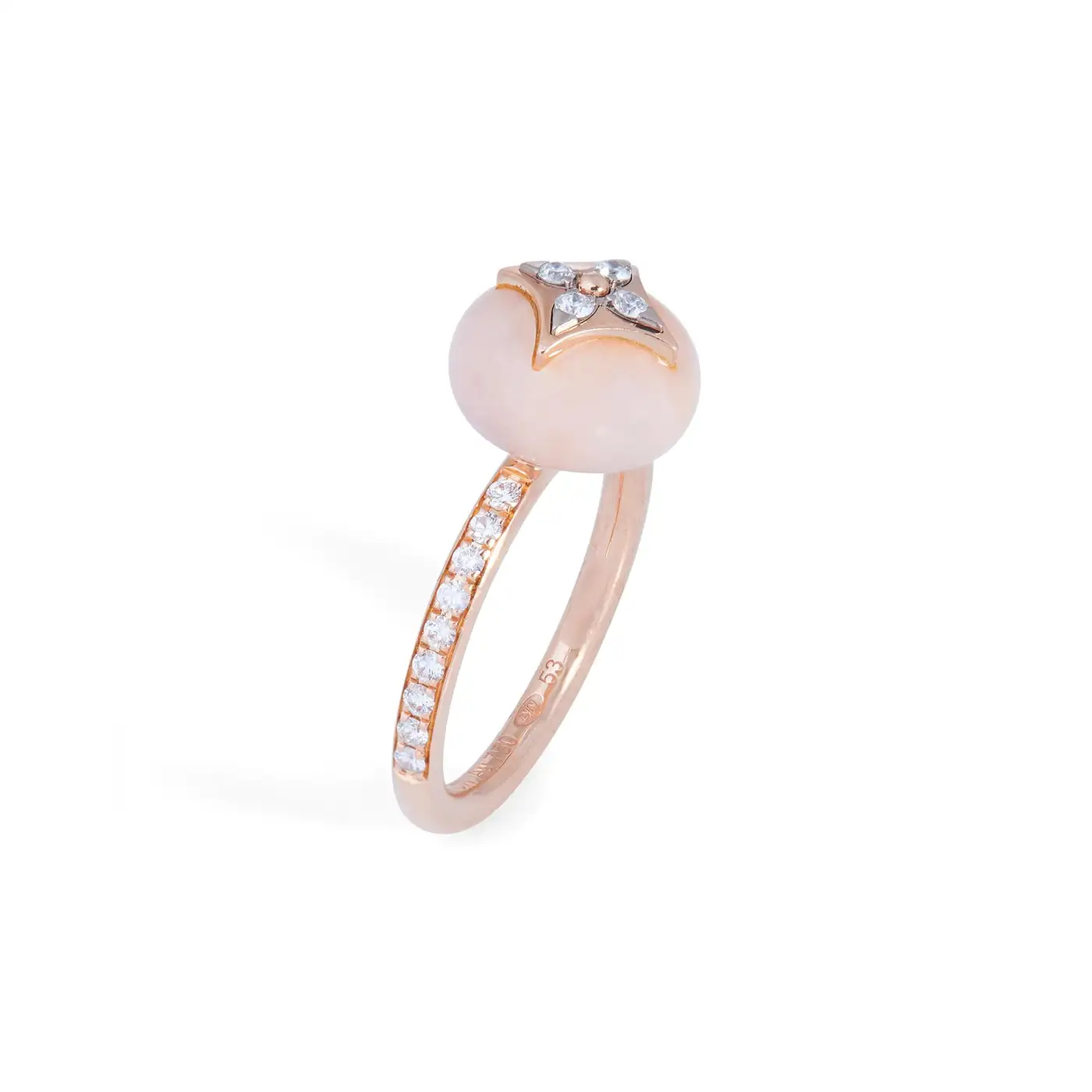 Louis Vuitton B Blossom Pink Opal and Diamond Ring - Image 4