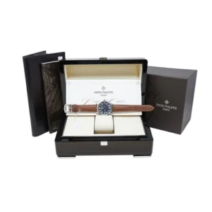 Patek Philippe Calatrava Tiffany and Co Calatrava Stainless Steel Blue Dial Strap UNWORN Complete 42mm