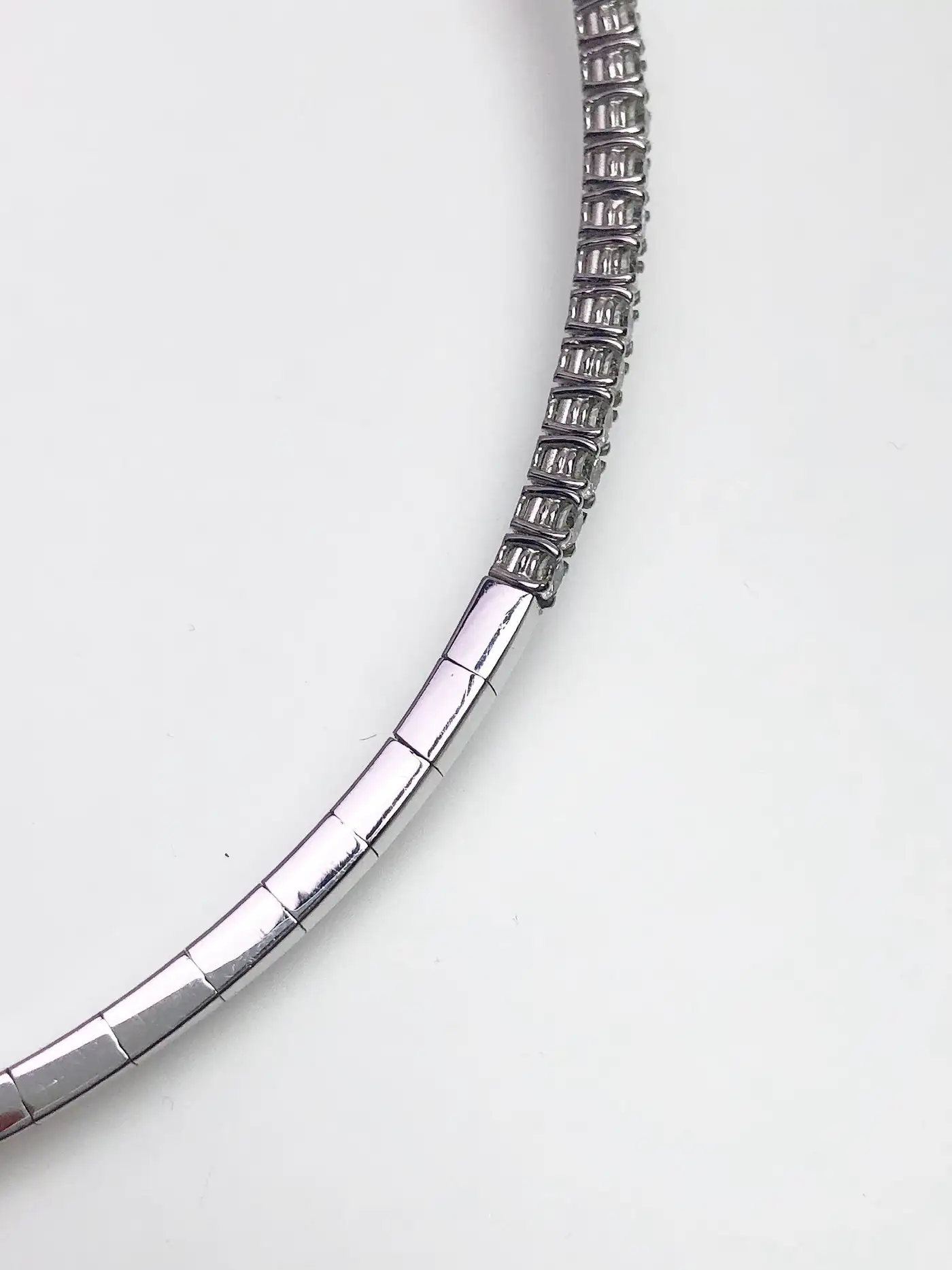 Platinum Spring Wire Necklace with Diamonds and Twin South Sea Pearl Drops - Image 7