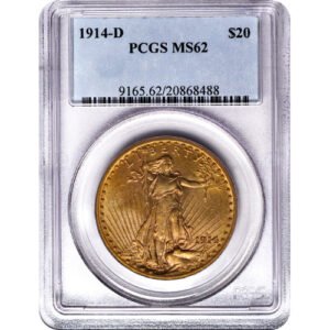 Pre-33 $20 Saint Gaudens Gold Double Eagle Coin MS62 (PCGS or NGC)