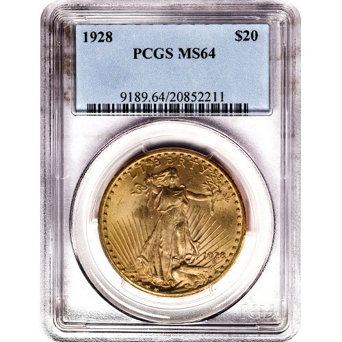 Pre-33 $20 Saint Gaudens Gold Double Eagle Coin MS64 (PCGS or NGC) - Image 2