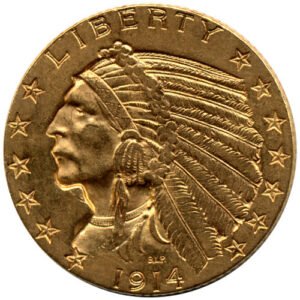 Pre-33 $5 Indian Gold Half Eagle Coin (Cleaned)
