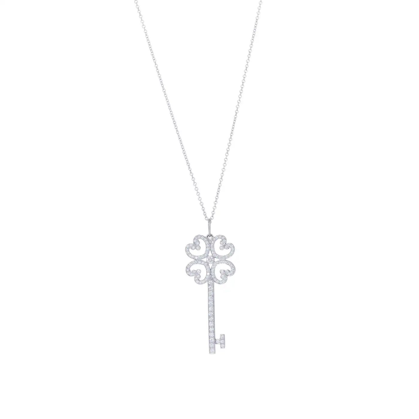 Tiffany & Co. Quatra Heart Platinum and Diamond Pendant Necklace - Image 2